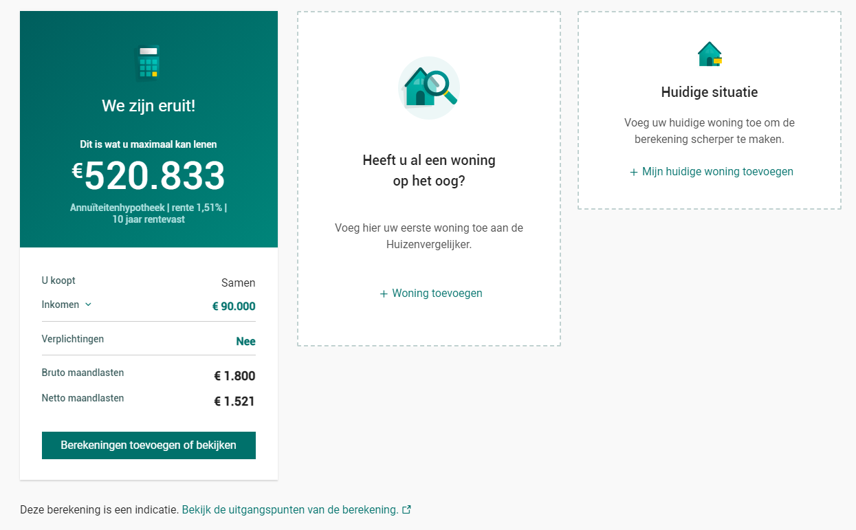 hypothecaire lening kosten berekenen